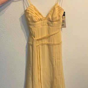 ABS Allen Schwartz size 4 ladies woven dress in butter yellow NWT